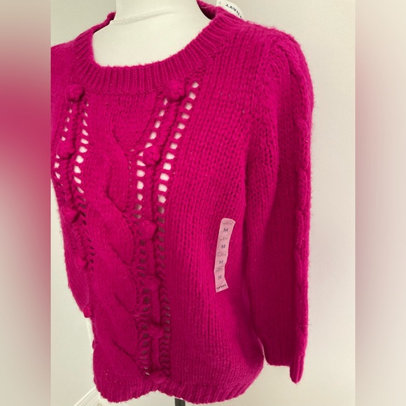Old Navy Fuchsia 3/4 Sleeve Bobble Sweater NWT - Picture 5 of 8